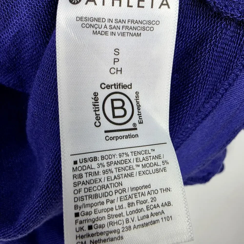 Athleta Blue Pranayama Restore Rib Wrap Open Front Cardigan With Pockets Size S